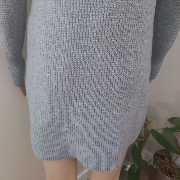 Aritzia Wilfred Free gray merino wool turtleneck knit sweater dress long line - Picture 8 of 14